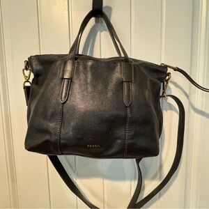 Fossil Skylar Satchel Black Leather Women's Bag